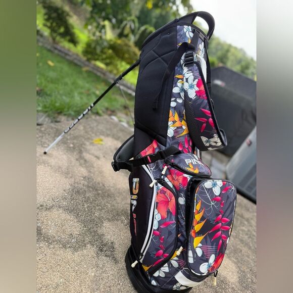 PING HOOFER Lite Black Floral Tropic Hawaii Multi Color Stand Golf Bag Divider - Picture 4 of 15